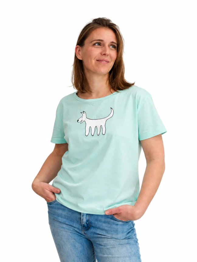 Camiseta Clásica Femenina, Caribian Blue