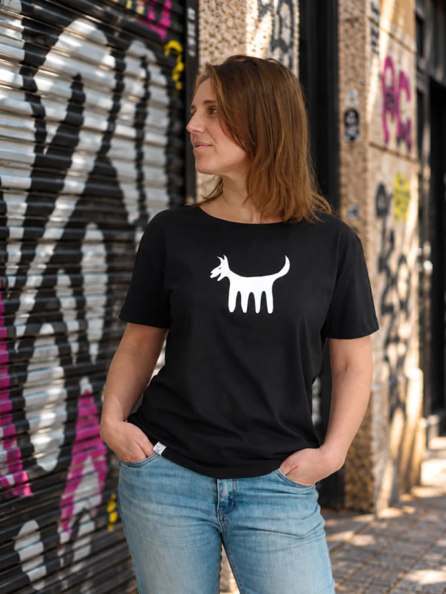 Camiseta Clásica Femenina, Negro