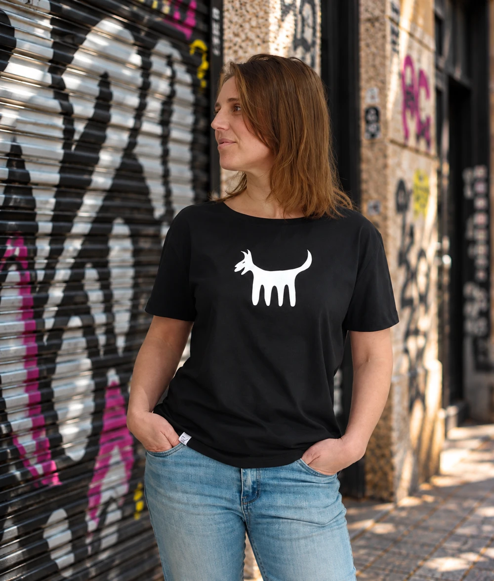 Camiseta Clásica Femenina, Negro
