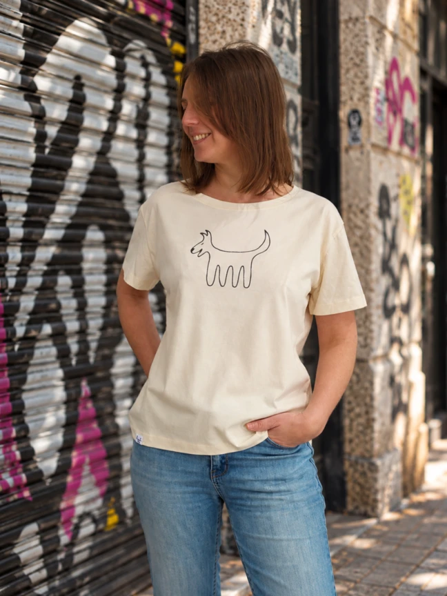 Camiseta Clásica Femenina, Blanco roto