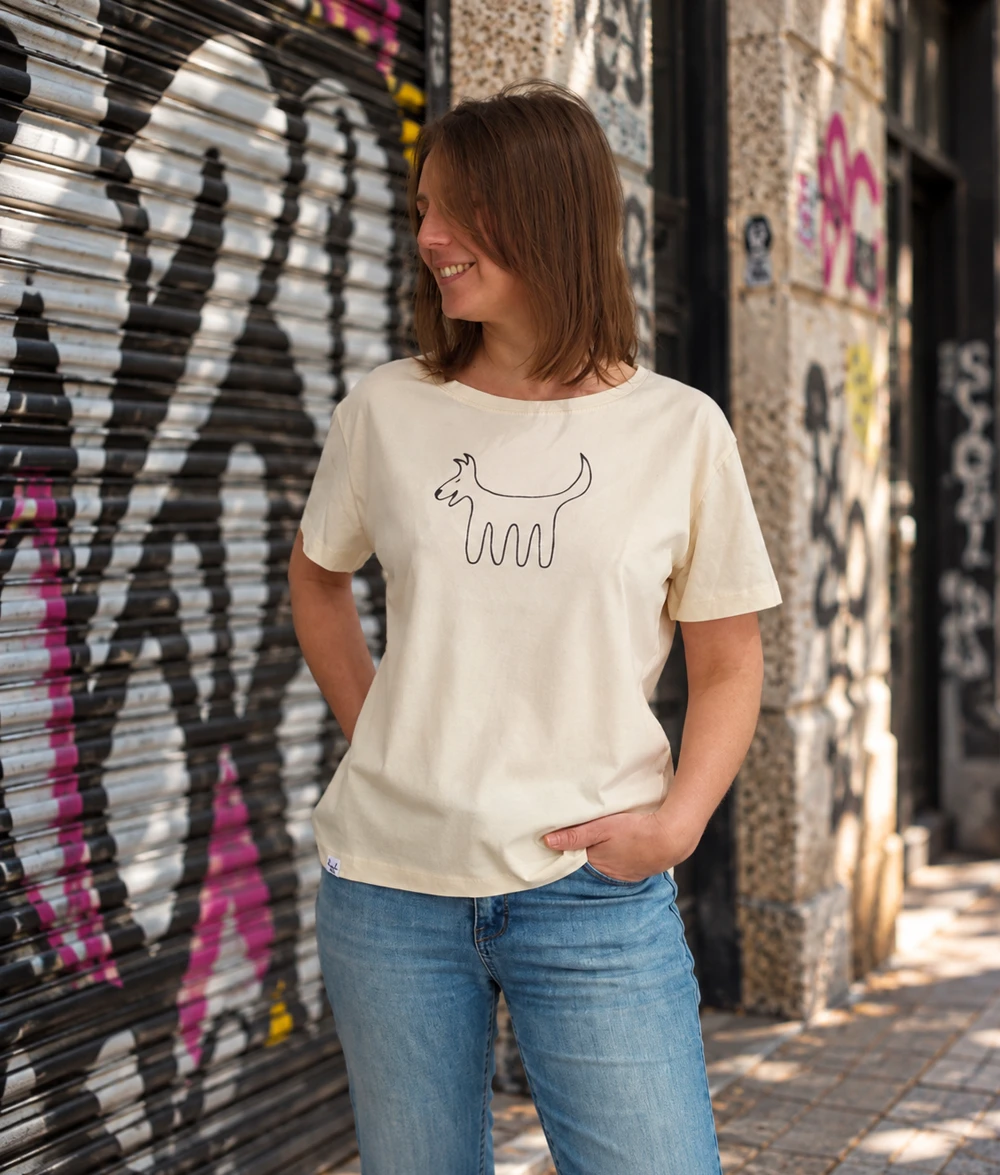 Camiseta Clásica Femenina, Blanco roto