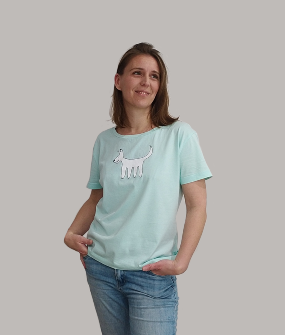 Camiseta Clásica Femenina, Caribian Blue